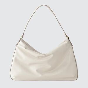 Uniqlo Faux Leather Puffy Bag in off-white